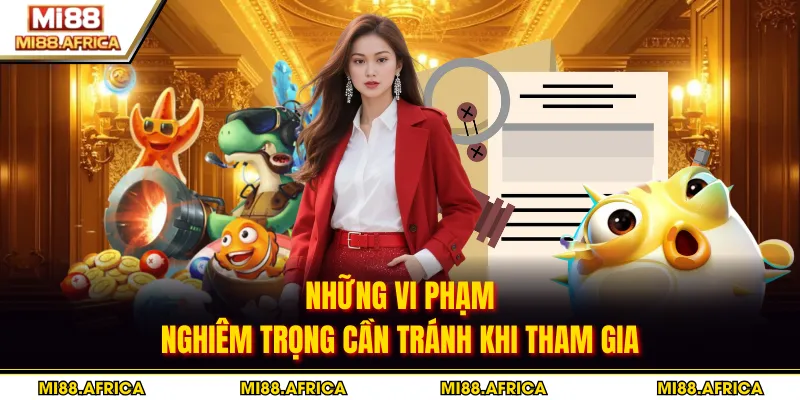 Điều khoản và điều kiện 2 Những vi phạm nghiêm trọng cần tránh khi tham gia